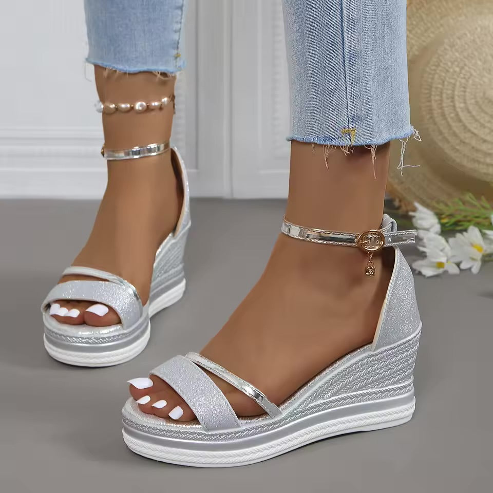 Luxe Glow Wedge Sandals