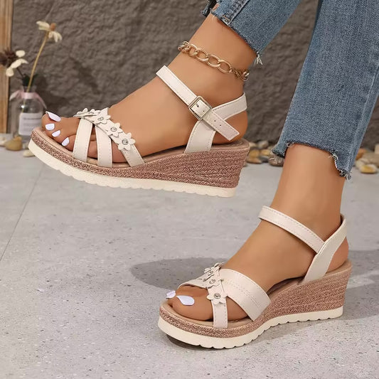 Blossom Wedge Sandals