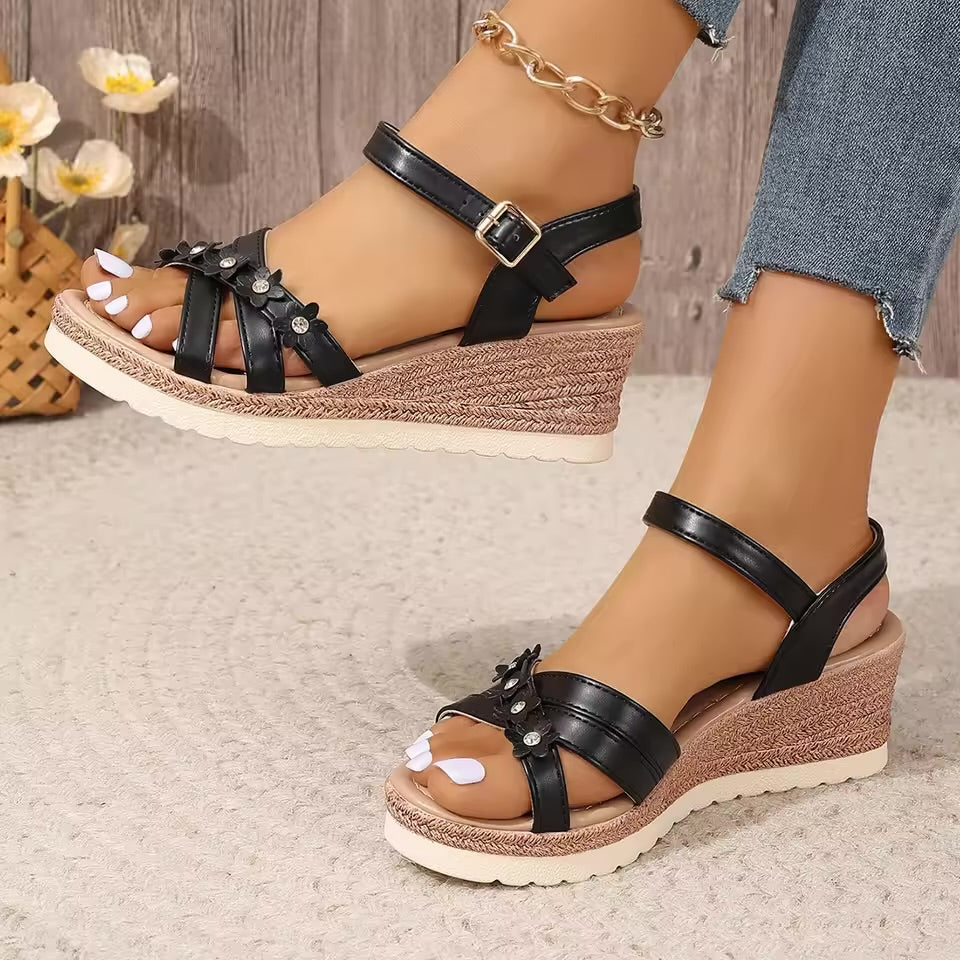 Blossom Wedge Sandals