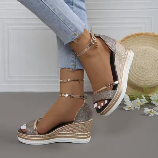 Luxe Glow Wedge Sandals